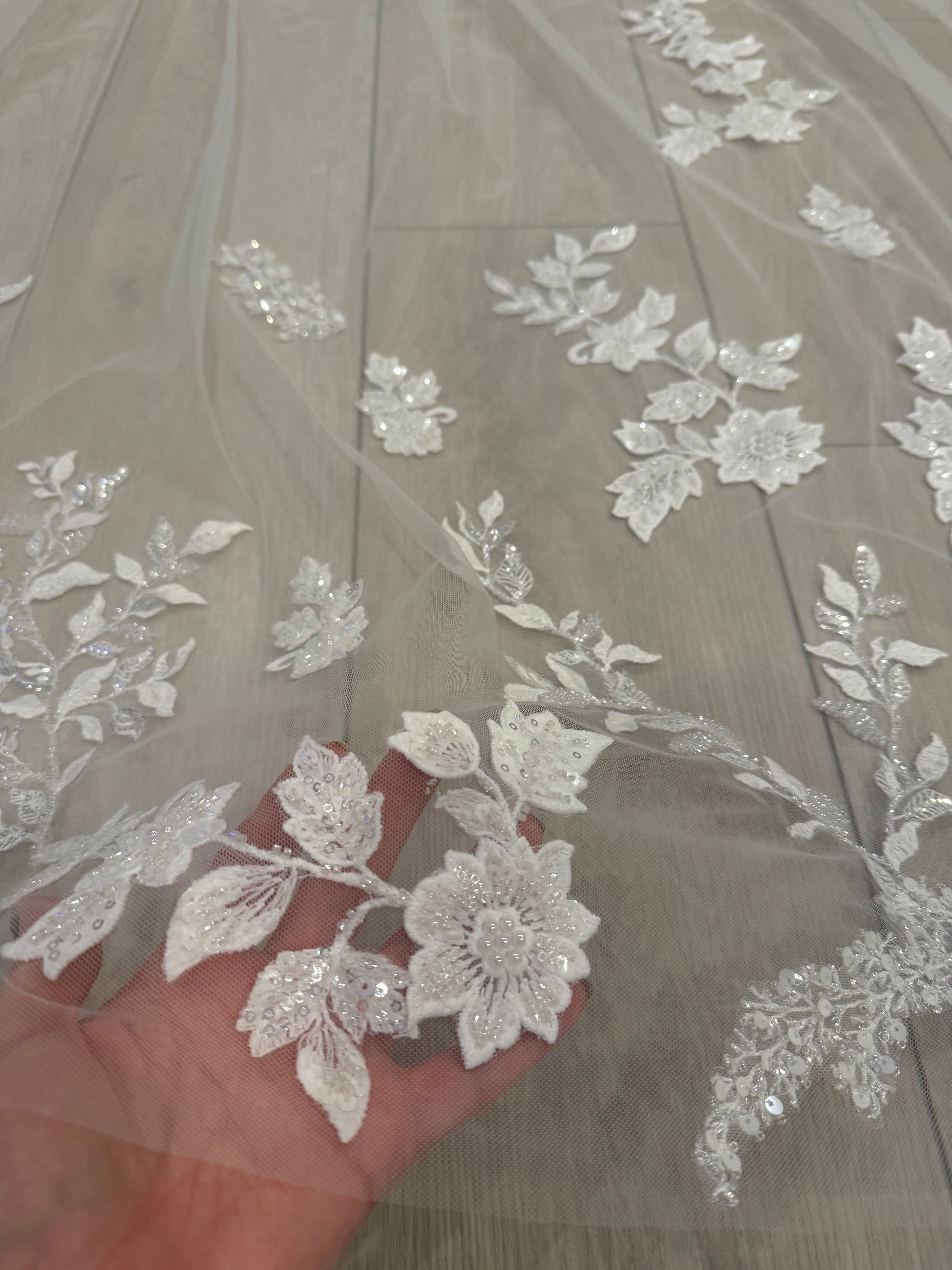 Floral Embellished Cathedral Veil