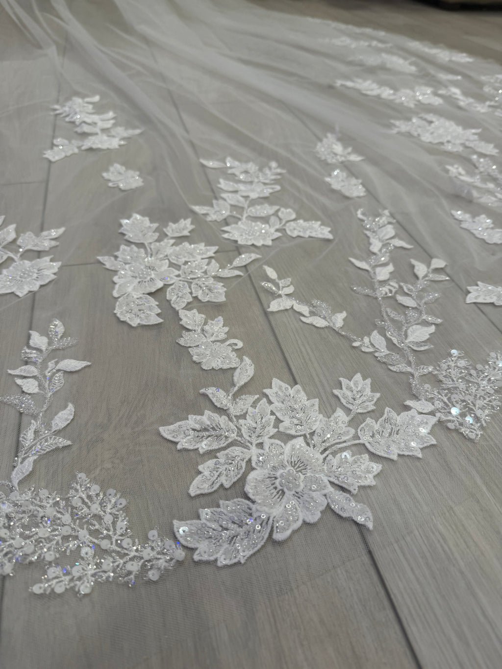 Floral Embellished Cathedral Veil