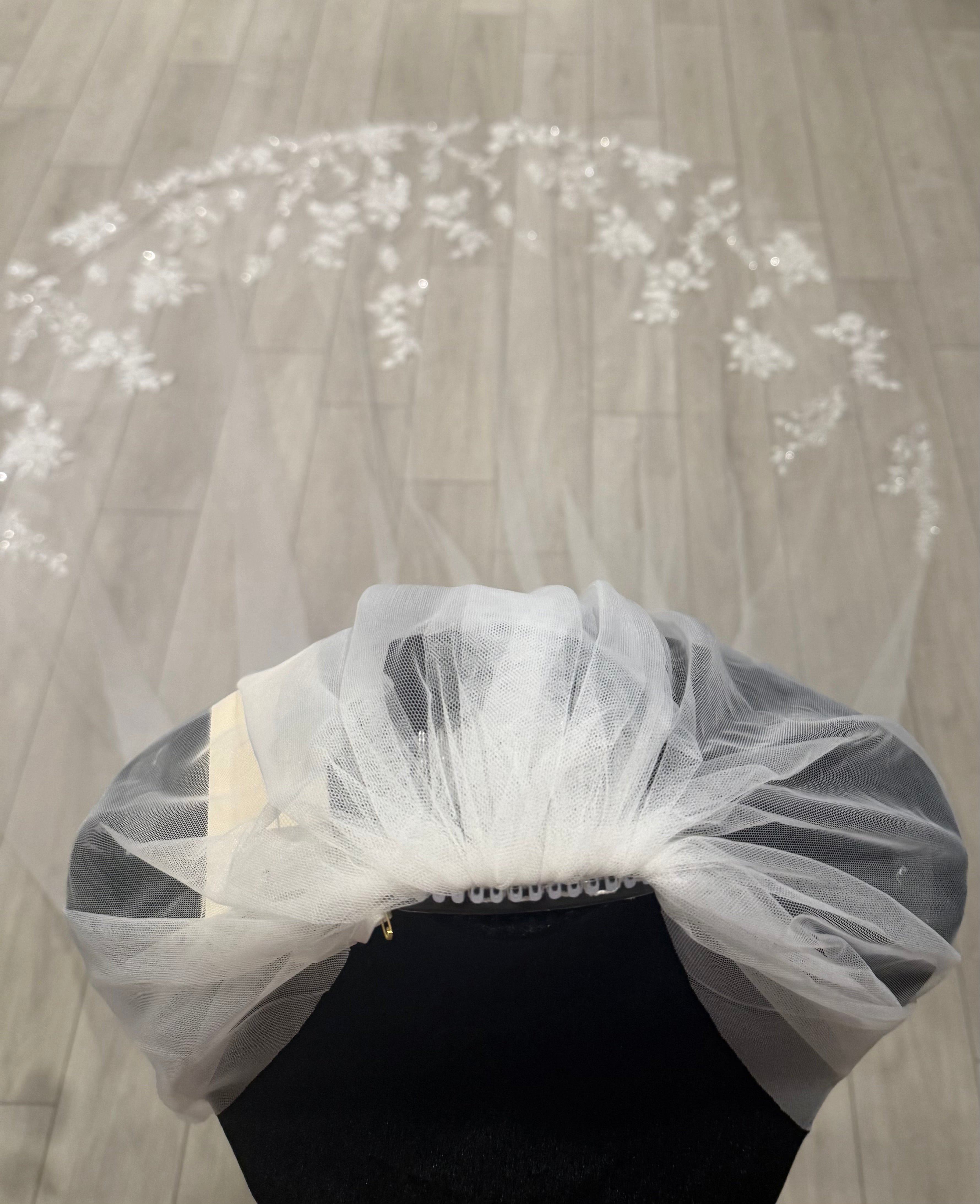 Floral Embellished Cathedral Veil