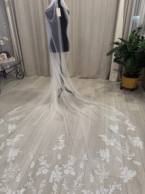 Floral Embellished Cathedral Veil